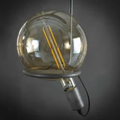 Ampoule globe 20 cm ambré LED filament lumière chaude (E27)