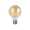 Ampoule globe 7 cm ambré LED filament lumière chaude (E27)