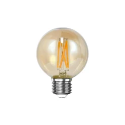 Ampoule globe 6 cm ambrée LED filament lumière chaude (E27)