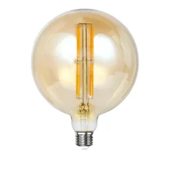 Ampoule globe 15 cm ambrée LED filament lumière chaude (E27)