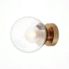 Applique globe en verre avec base or mat, 15 cm DELTONA