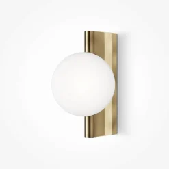 Applique globe en verre sur base verticale noire MESA
