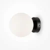 Applique globe verre dépoli - noir & blanc, 15 cm DELTONA