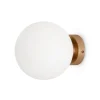 Applique globe verre dépoli - blanc & or, 18 cm DELTONA