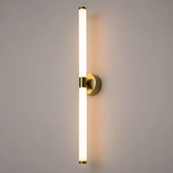 Applique moderne avec LED - tige dorée & blanc DELMAR