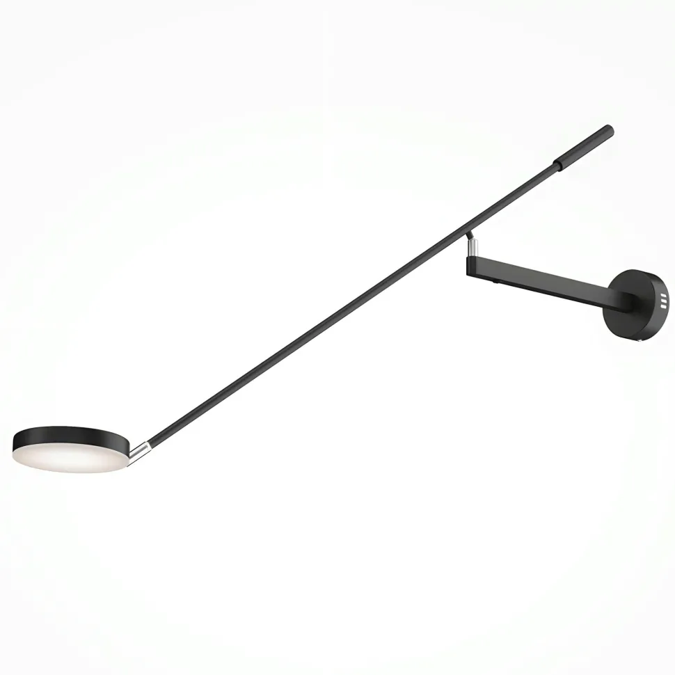 Applique murale articulée LED – 1 lampe disque noire OCALA