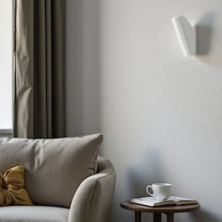 Applique murale blanche – forme pliée, éclairage haut bas MESA