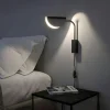 Applique murale chambre  – abat‑jour plié noir LENORE
