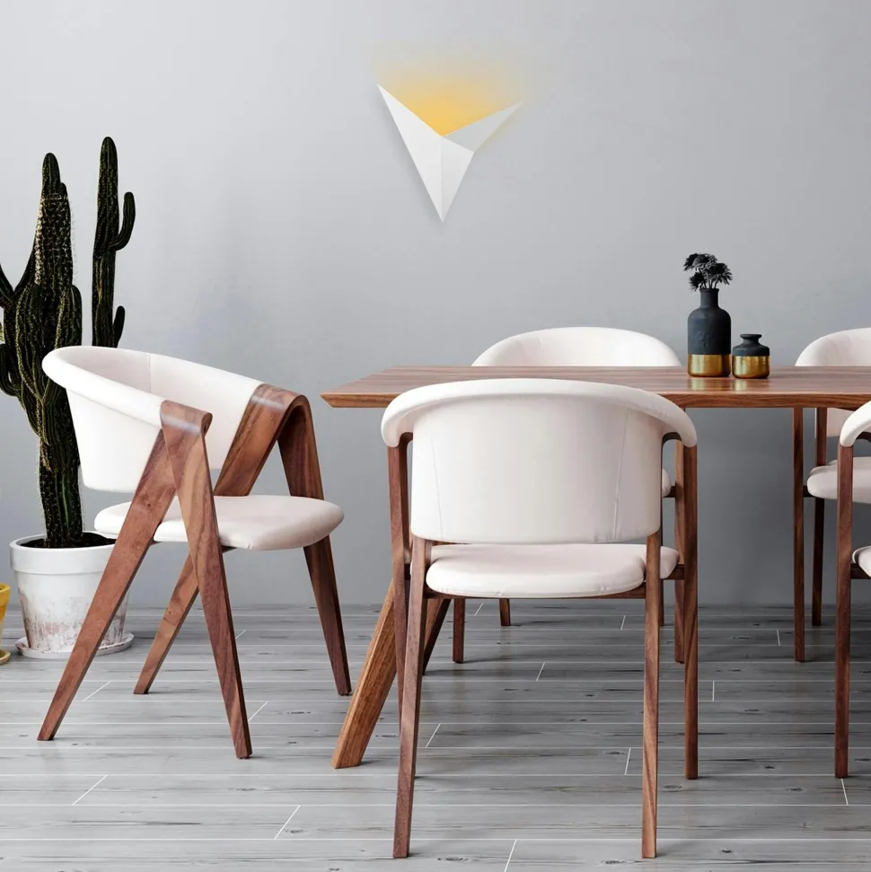 Applique murale design blanche, origami triangulaire SFAX