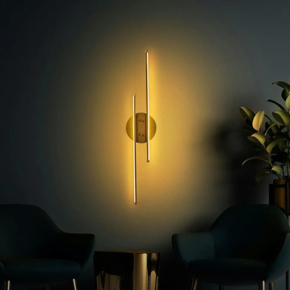 Applique murale LED design, 1 tige noire verticale VIESTE
