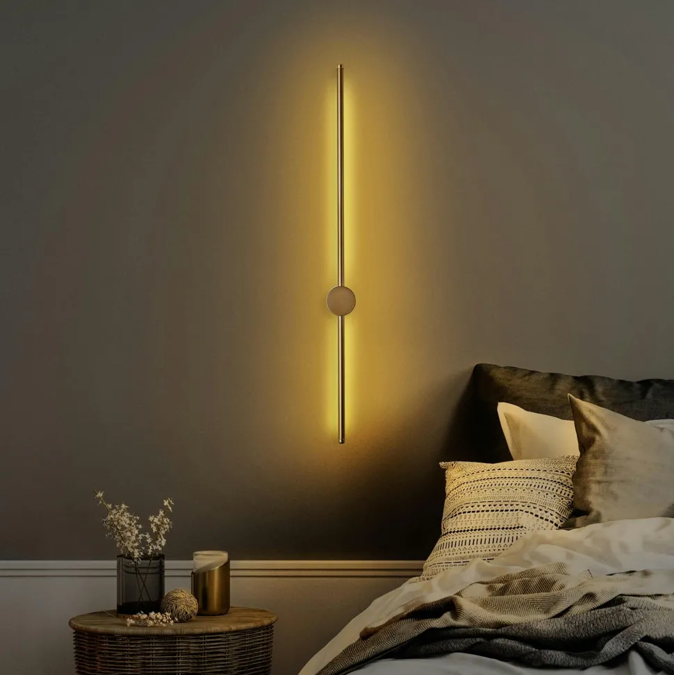 Applique murale LED design, 1 tige noire verticale VIESTE