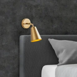 Applique murale moderne dorée, abat-jour orientable SFAX