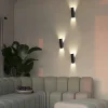 Applique murale noire – forme pliée, éclairage haut bas MESA