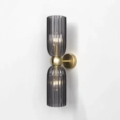 Applique rétro en verre ambré, forme sablier SOLANA