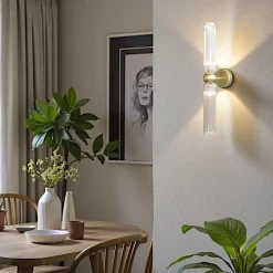 Applique rétro en verre gris fumé, sablier fin SOLANA