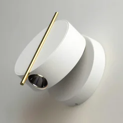 Applique murale design blanche & or – bloc rond orientable MESA