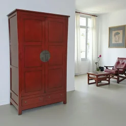 Armoire 2 portes hévéa 120x60x195cm MAORI