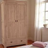 Armoire bois d'hévéa avec penderie HELENA
