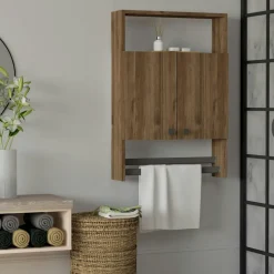 Armoire de toilette anthracite 1 porte-serviettes MARFA