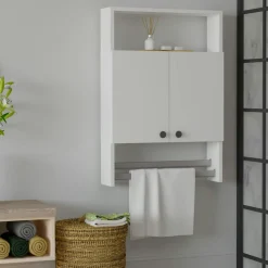 Armoire de toilette blanche 1 porte-serviettes MARFA
