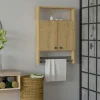 Armoire de toilette effet bois clair 1 porte-serviettes MARFA