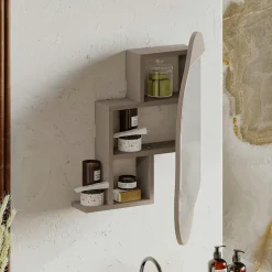 Armoire de toilette organique taupe 1 miroir CODY