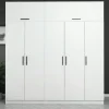 Armoire dressing blanche 7 portes vitrées 5 portants BYRON