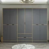Armoire dressing chambre effet bois & gris 277 cm BYRON