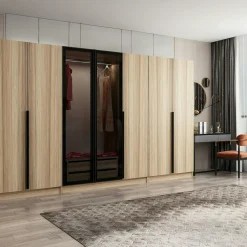 Armoire penderie 2 portes effet bois L.180 cm BYRON