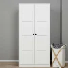 Armoire penderie 2 portes blanche, détail encadrement BYRON