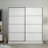 Armoire penderie blanche portes coulissantes L.180 cm BYRON