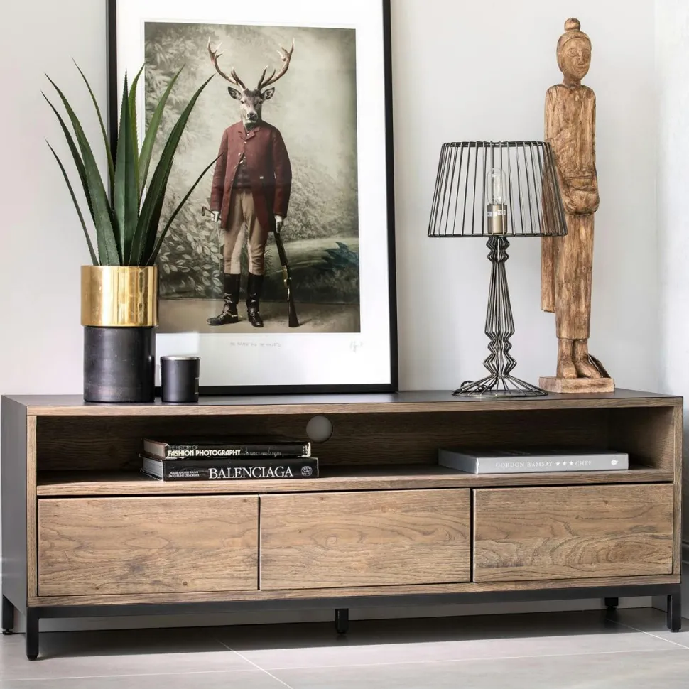 Armoire penderie bois recyclé brun QUEENSTOWN