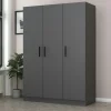 Armoire penderie moderne gris foncé - 3 portes BYRON