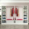 Armoire penderie ouverte blanche 2 portants 4 tiroirs BYRON