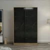 Armoire penderie portes coulissantes, effet marbre BYRON