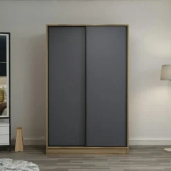 Armoire penderie portes coulissantes, effet marbre BYRON