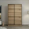 Armoire penderie portes coulissantes, effet bois BYRON