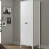 Armoire penderie étroite blanche, 2 portes 1 étagère BYRON