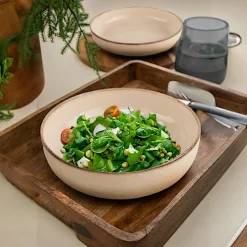 Assiette creuse poke bowl beige antique (lot de 2) ELDA