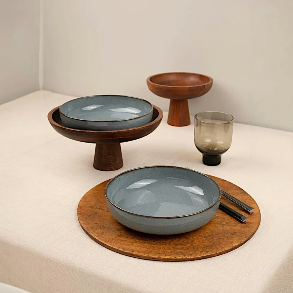 Assiette creuse poke bowl gris antique (lot de 2) ELDA