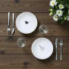 Assiette creuse poke bowl motif cœur noir (lot de 2) ELDA