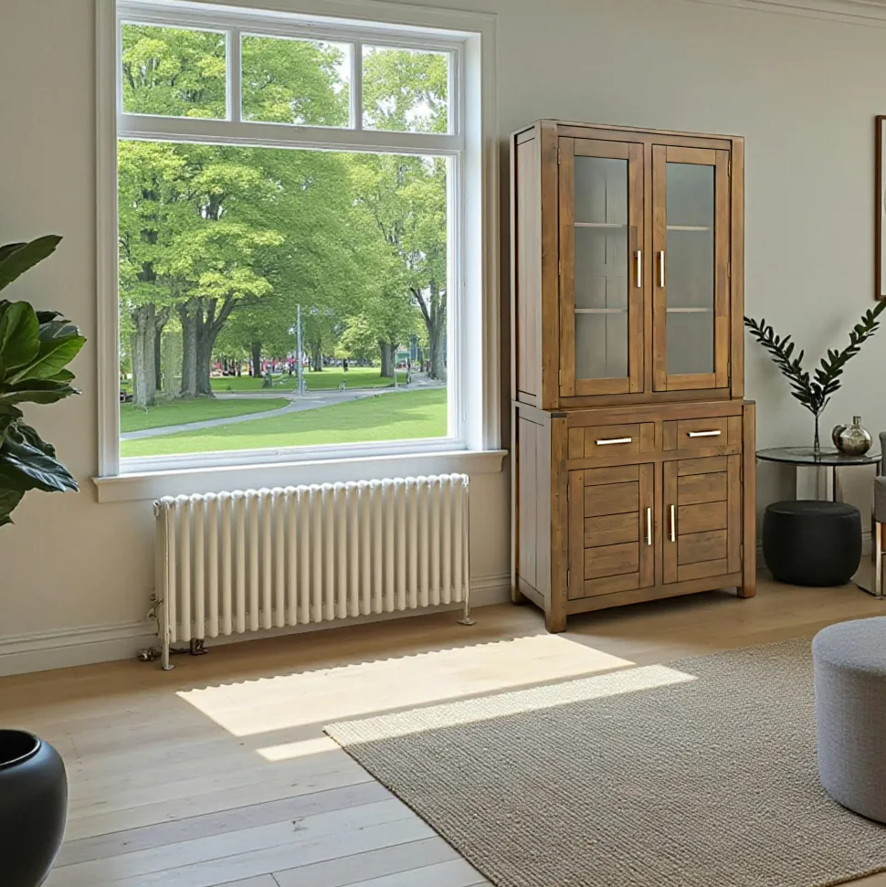 Bahut 2 corps moderne hévéa 100x210cm ATTAN