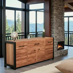 Bahut en chêne huilé 4 portes FERSCOTT 2