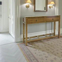 Bahut enfilade moderne exotique hévéa 4 portes 200cm OLGA