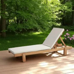 Bain de soleil en bois avec coussin TALIFA
