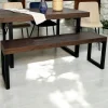 Banc bois brun recyclé pieds métal 140 cm SAMOA