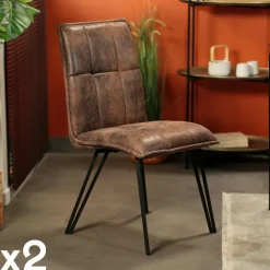 Banc bois brun recyclé pieds métal 140 cm SAMOA