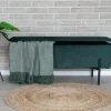 Banc coffre en velours vert BRUGES