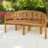 Banc de jardin arrondi en bois de teck 150 cm MENDOZA