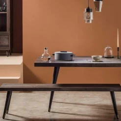 Banc de table bois recyclé piètement noir 140 cm ADÉLAÏDE